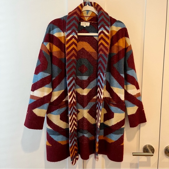 Lou & Grey Sweaters - Lou & Grey Fireside Pocket Cardigan - Burgundy - Size M